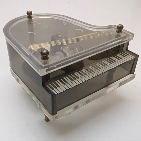 unbranded Accents Vintage Acrylic Miniature Grand Piano Music Box